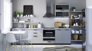 Модульная кухня Глетчер 3 м (Гейнсборо силк/белый) в Мотыгино - motygino.mebel54.com | фото