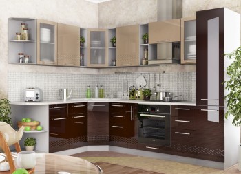 Модульная кухня Капля (Белый глянец/Лайм глянец) в Мотыгино - motygino.mebel54.com | фото