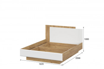 Модульная система "Милан" Кровать двойная универсальная (1,6*2,0) Дуб Золотой/Белый Матовый в Мотыгино - motygino.mebel54.com | фото
