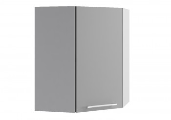 Монца ВПУ 600 Шкаф верхний угловой высокий (Кварц черный/корпус Серый) в Мотыгино - motygino.mebel54.com | фото