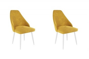 Набор стульев Милан 2 шт (желтый велюр/белый) в Мотыгино - motygino.mebel54.com | фото