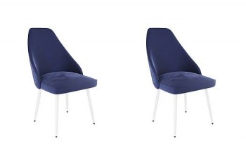 Набор стульев Милан 2 шт (синий велюр/белый) в Мотыгино - motygino.mebel54.com | фото