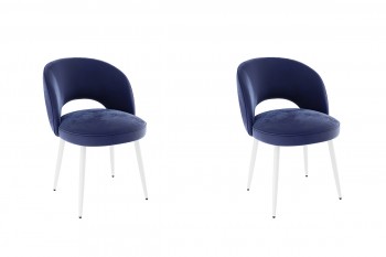 Набор стульев Моли 2 шт (синий велюр/белый) в Мотыгино - motygino.mebel54.com | фото