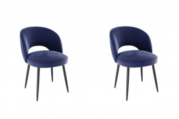 Набор стульев Моли 2 шт (синий велюр/черный) в Мотыгино - motygino.mebel54.com | фото