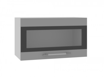 Норд ШВГС 600 Шкаф верхний горизонтальный со стеклом (Софт черный/корпус Венге) в Мотыгино - motygino.mebel54.com | фото