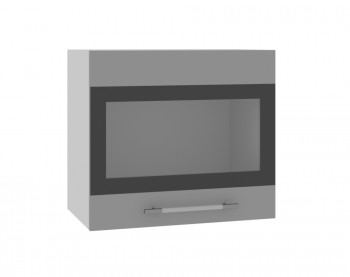 Олива ВПГСФ 500 Шкаф верхний горизонтальный со стеклом с фотопечатью высокий (Кофе с молоком/корпус Серый) в Мотыгино - motygino.mebel54.com | фото
