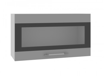Олива ВПГСФ 800 Шкаф верхний горизонтальный со стеклом с фотопечатью высокий (Кофе с молоком/корпус Серый) в Мотыгино - motygino.mebel54.com | фото