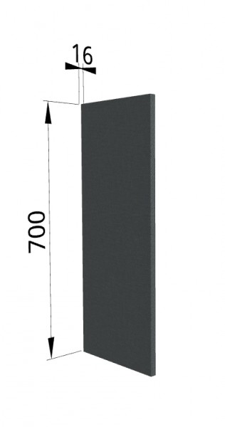 Панель торцевая П Квадро (для шкафа верхнего) Железо в Мотыгино - motygino.mebel54.com | фото