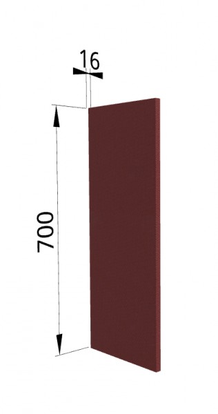 Панель торцевая П Квадро (для шкафа верхнего) Красная кожа в Мотыгино - motygino.mebel54.com | фото