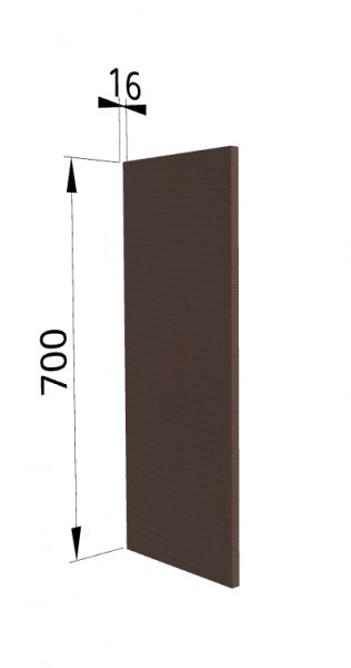 Панель торцевая П Квадро (для шкафа верхнего) Шоколад кожа в Мотыгино - motygino.mebel54.com | фото