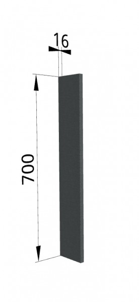 Панель торцевая ПТ 400 Квадро (для шкафа торцевого верхнего) Железо в Мотыгино - motygino.mebel54.com | фото