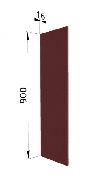 Панель торцевая ВП Квадро (для шкафа верхнего высокого) Красная кожа в Мотыгино - motygino.mebel54.com | фото