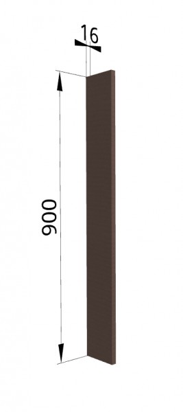 Панель торцевая ВПТ 400 Квадро (для шкафа торцевого верхнего) Шоколад кожа в Мотыгино - motygino.mebel54.com | фото