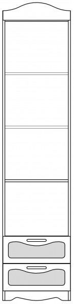 Пенал с ящиками серии Иллюзия 33 Сиреневый в Мотыгино - motygino.mebel54.com | фото