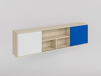 Полка между шкафами 1660 Скай люкс (Синий/Белый/корпус Клен) в Мотыгино - motygino.mebel54.com | фото
