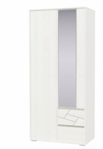 Шкаф 2-х дверный с ящиками Аделина 1000 Рамух белый в Мотыгино - motygino.mebel54.com | фото