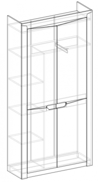 Шкаф 2-х створчатый комбинированный Хилтон (Дуб юкон/Гранж) в Мотыгино - motygino.mebel54.com | фото