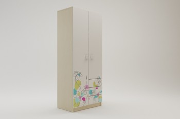 Шкаф 2-х створчатый с ящиками Флёр (Белый/корпус Клен) в Мотыгино - motygino.mebel54.com | фото