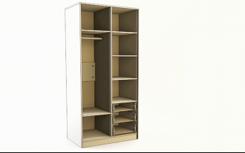 Шкаф 2-х створчатый с ящиками Клаксон без машинок (Белый/корпус Клен) в Мотыгино - motygino.mebel54.com | фото