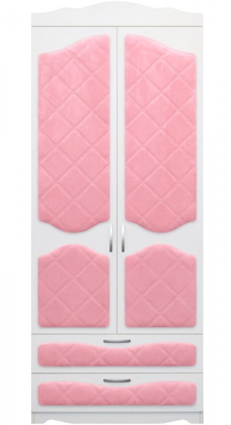 Шкаф 2-х створчатый с ящиками серии Иллюзия 36 Светло-розовый в Мотыгино - motygino.mebel54.com | фото
