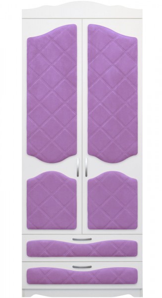 Шкаф 2-х створчатый с ящиками серии Иллюзия 67 Светло-фиолетовый в Мотыгино - motygino.mebel54.com | фото