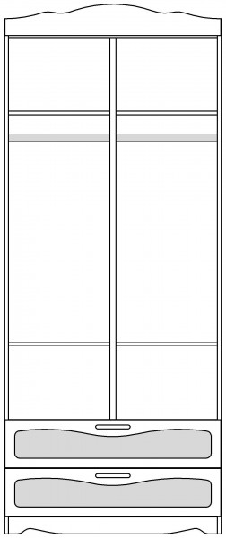 Шкаф 2-х створчатый с ящиками серии Иллюзия 81 Фисташка в Мотыгино - motygino.mebel54.com | фото