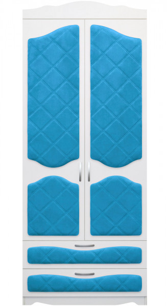 Шкаф 2-х створчатый с ящиками серии Иллюзия 84 Ярко-голубой в Мотыгино - motygino.mebel54.com | фото