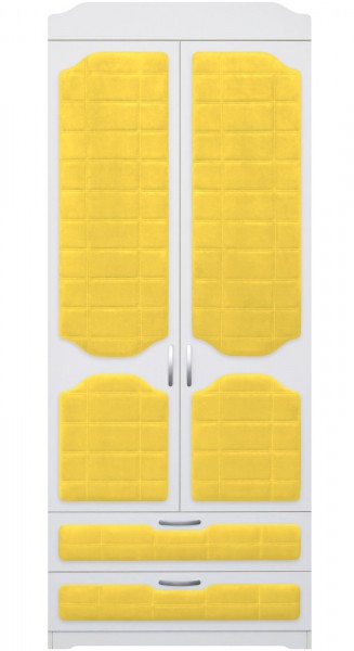 Шкаф 2-х створчатый с ящиками серии Спорт 74 Жёлтый в Мотыгино - motygino.mebel54.com | фото