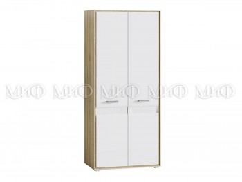 Шкаф 2-х створчатый спальня Фортуна (Дуб сонома/белый глянец) в Мотыгино - motygino.mebel54.com | фото