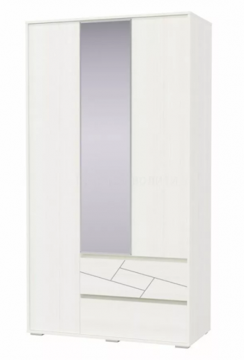 Шкаф 3-х дверный с ящиками Аделина 1200 Рамух белый в Мотыгино - motygino.mebel54.com | фото
