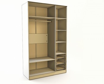 Шкаф 3-х створчатый с ящиками Клаксон без машинок (Белый/корпус Клен) в Мотыгино - motygino.mebel54.com | фото