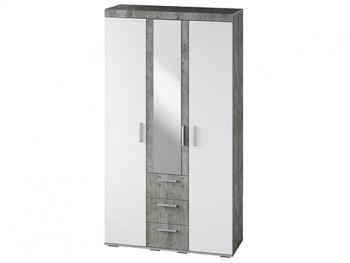 Шкаф 3-х створчатый ШК-30 МС Инстайл (бетон/белый) в Мотыгино - motygino.mebel54.com | фото