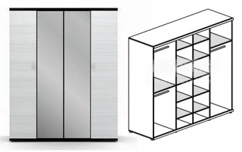 Шкаф 4-х дверный Гретта СБ-207 в Мотыгино - motygino.mebel54.com | фото