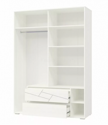 Шкаф 4-х дверный с ящиками Аделина 1600 Рамух белый в Мотыгино - motygino.mebel54.com | фото