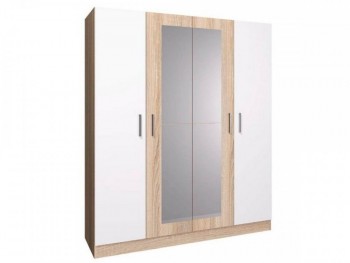 Шкаф 4-х дверный СБ-2750 Уют (Дуб Сонома/Белый) в Мотыгино - motygino.mebel54.com | фото