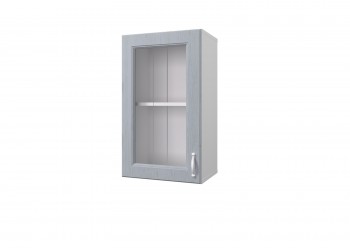 Шкаф 40 с витриной Принцесса (Серый/корпус Белый) в Мотыгино - motygino.mebel54.com | фото