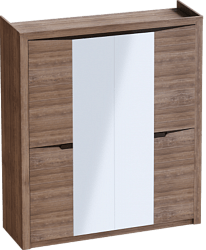Шкаф четырехдверный Соренто Дуб стирлинг/Кофе структурный матовый в Мотыгино - motygino.mebel54.com | фото