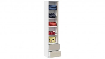 Шкаф для белья комбинированный «Сканди» Дуб Гарден/Белый/Глиняный серый в Мотыгино - motygino.mebel54.com | фото
