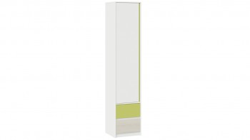 Шкаф для белья комбинированный «Сканди» Дуб Гарден/Белый/Зеленый в Мотыгино - motygino.mebel54.com | фото