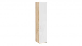 Шкаф для белья с 1 глухой дверью «Эмбер» Яблоня Беллуно/Белый глянец в Мотыгино - motygino.mebel54.com | фото