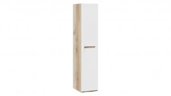Шкаф для белья с 1-ой дверью «Фьюжн» Дуб Делано/Белый глянец в Мотыгино - motygino.mebel54.com | фото