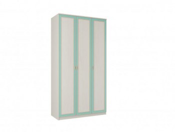 Шкаф для одежды 3-х дверный "Миндаль" (вудлайн кремовый/аруша венге с кожей мята) в Мотыгино - motygino.mebel54.com | фото