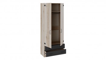 Шкаф для одежды комбинированный «Окланд» (Фон Черный/Дуб Делано) в Мотыгино - motygino.mebel54.com | фото