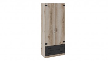 Шкаф для одежды комбинированный «Окланд» (Фон Черный/Дуб Делано) в Мотыгино - motygino.mebel54.com | фото