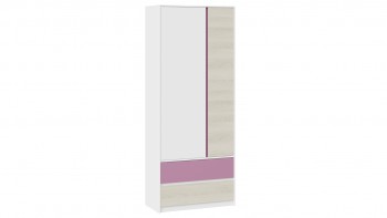 Шкаф для одежды комбинированный «Сканди» Дуб Гарден/Белый/Лиловый в Мотыгино - motygino.mebel54.com | фото