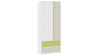Шкаф для одежды комбинированный «Сканди» Дуб Гарден/Белый/Зеленый в Мотыгино - motygino.mebel54.com | фото