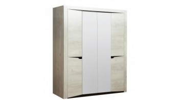 Шкаф для одежды "Лючия" (4-х дв.) (венге / белый) в Мотыгино - motygino.mebel54.com | фото