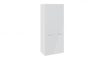 Шкаф для одежды с 2 дверями со стеклом «Глосс» (Белый глянец/Стекло ) в Мотыгино - motygino.mebel54.com | фото