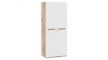 Шкаф для одежды с 2-мя дверями «Фьюжн» Дуб Делано/Белый глянец в Мотыгино - motygino.mebel54.com | фото