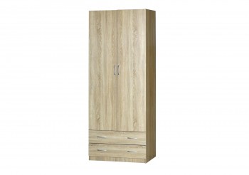 Шкаф для платья и белья 2-х дверный без зеркала Дуб Сонома в Мотыгино - motygino.mebel54.com | фото